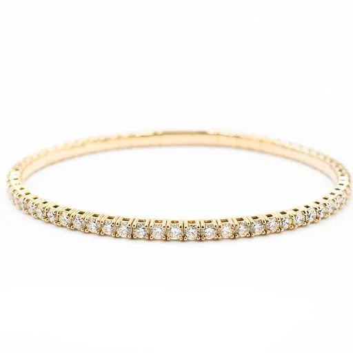 women's bracelets with classic bangle -4 ctw Flexible Diamond Tennis Bracelet Cuff