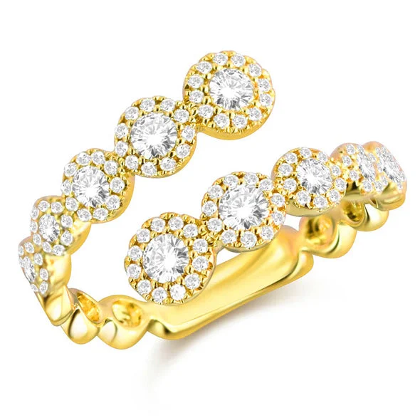 women's engagement rings with floral setting -Dazzling Diamond Halo Wrap Ring