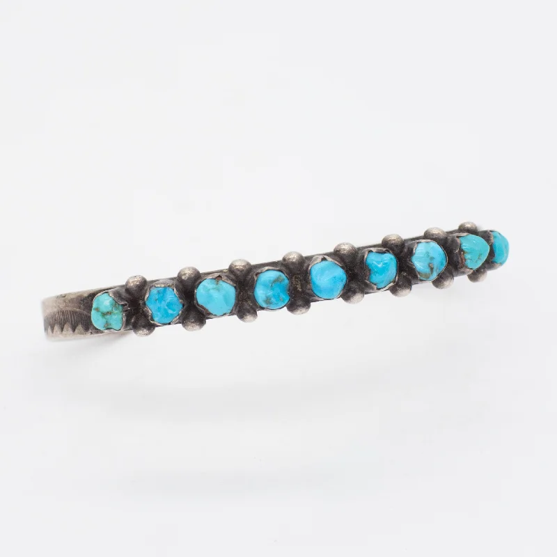 women's bracelets with fashion style -Navajo Handmade Sterling Silver Turquoise Cuff Bracelet (Hallmark Unknown)