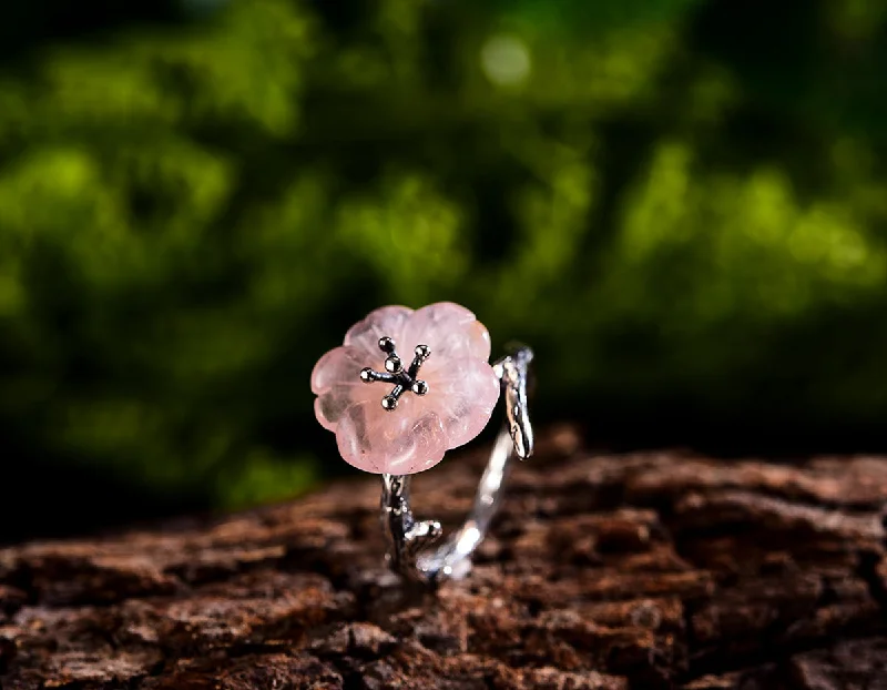 Pink Crystal and Antique Silver