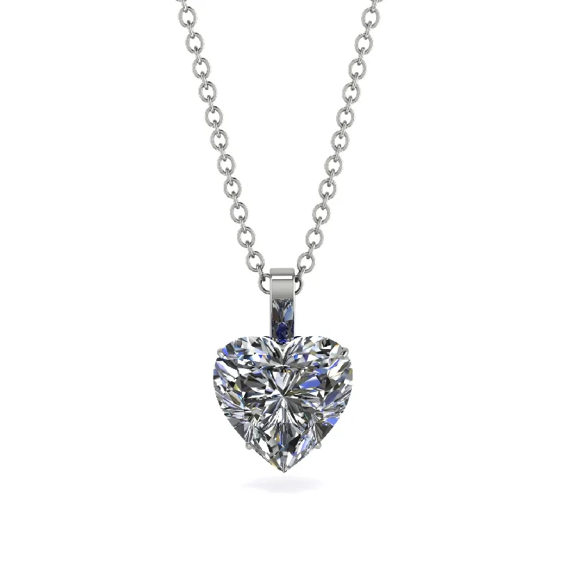 women's necklaces with classic pendant -Heart Diamond Necklace - Noelle No. 63