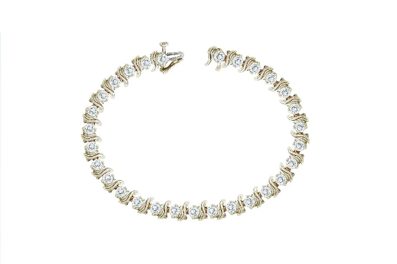 women's bracelets with butterfly charm -6.5 ctw Diamond Tennis Bracelet 14k Yellow Gold