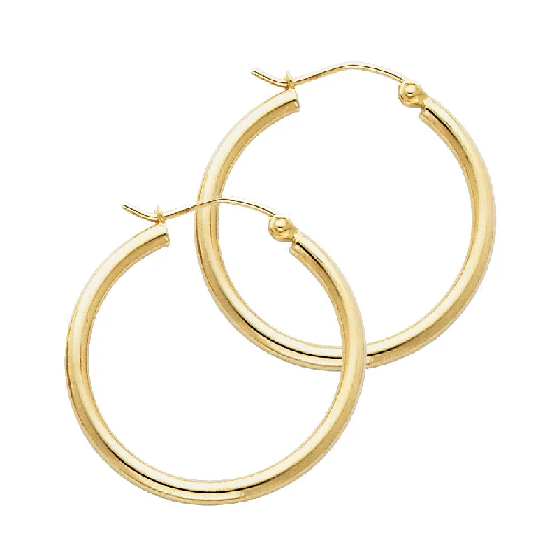 women's earrings with teardrop gemstones -14K Gold Hoop Earrings