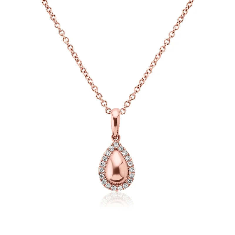 women's necklaces with chic design -14k Rose Gold Diamond Necklace