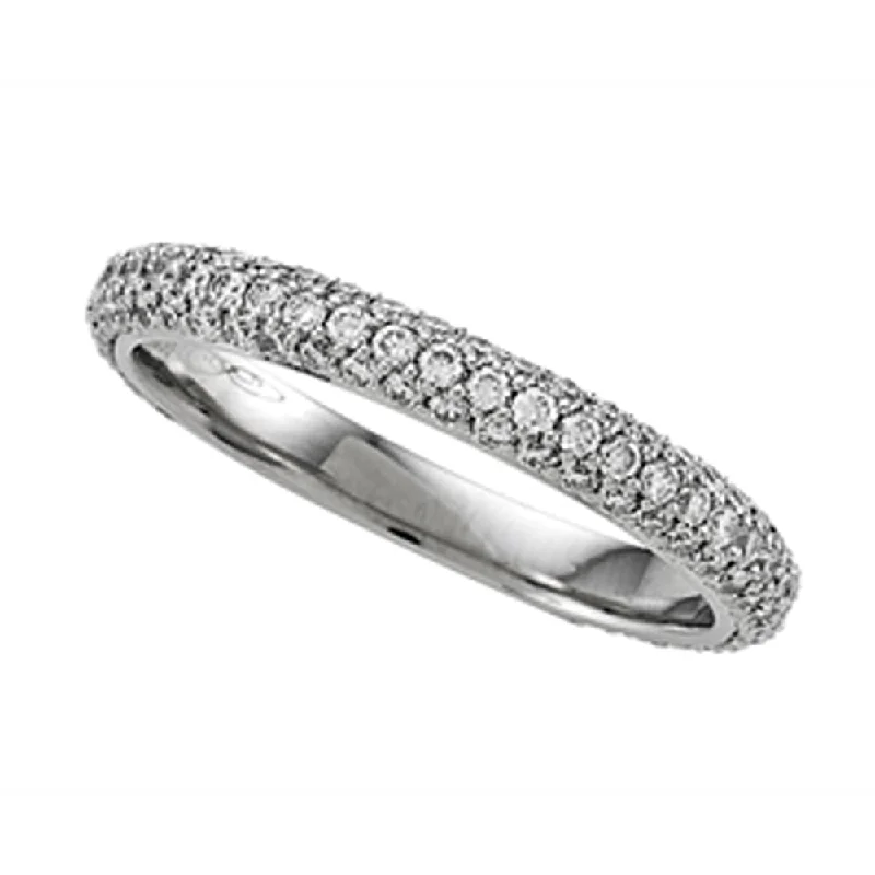 women's engagement rings with cathedral setting -Platinum Eternity Pave Diamond Band 2128