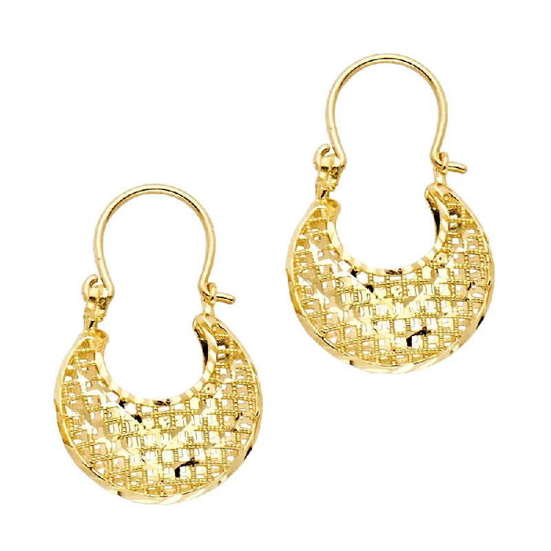 women's earrings with simple elegance -14K Gold DC Basket Earrings