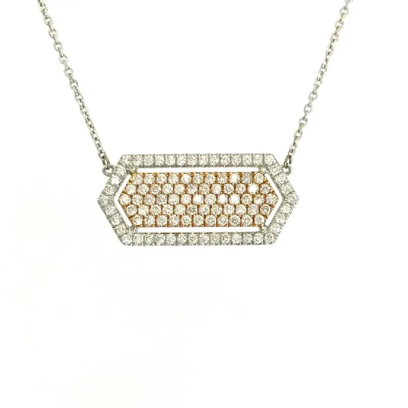 women's necklaces with star-shaped pendant -White Gold Two-Tone Diamond Necklace