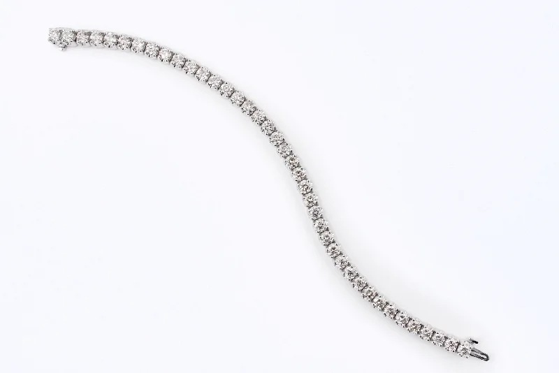 women's bracelets with clasp closure -10 ctw Diamond Tennis Bracelet 14k White Gold