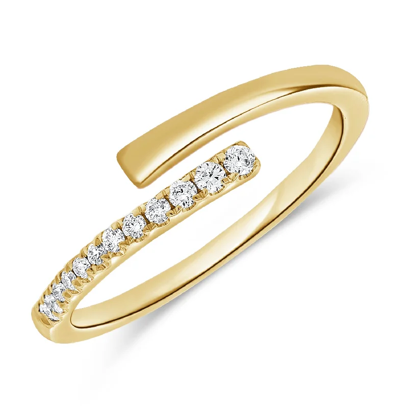 women's engagement rings with three-stone setting -OKGs Collection 14K Gold Wrap Ring with Diamonds