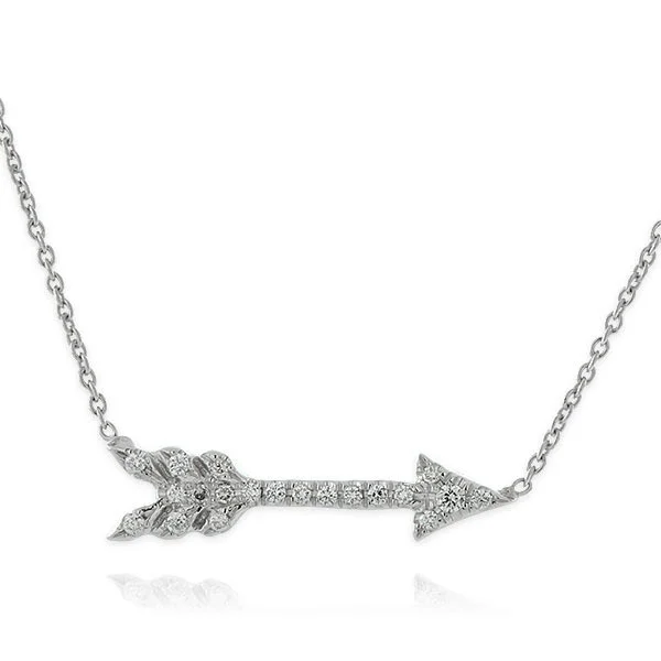 women's necklaces with antique finish -Roberto Coin Tiny Treasures Cupid Arrow Diamond Pendant Necklace