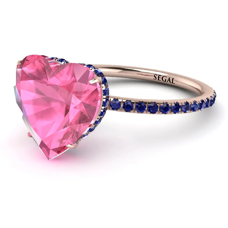 women's engagement rings with geometric design -Heart Shape Pink Moissanite Ring - Noelle No. 814