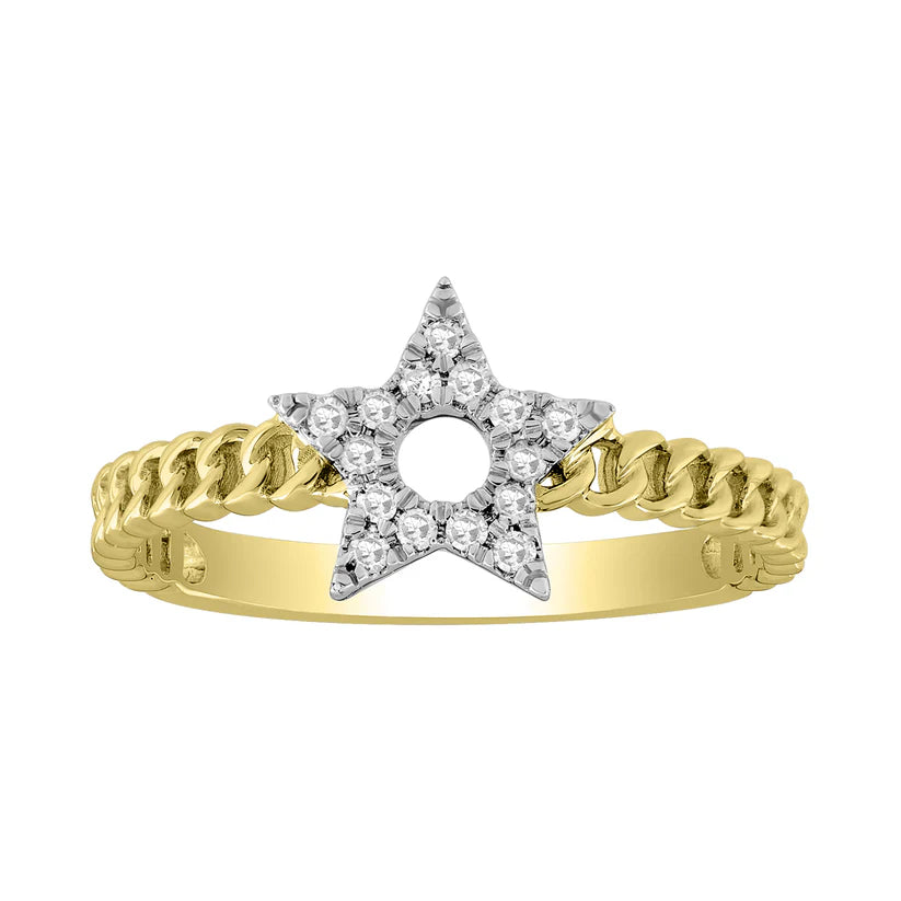 women's engagement rings diamond -Diamond  Star Ring (14K)