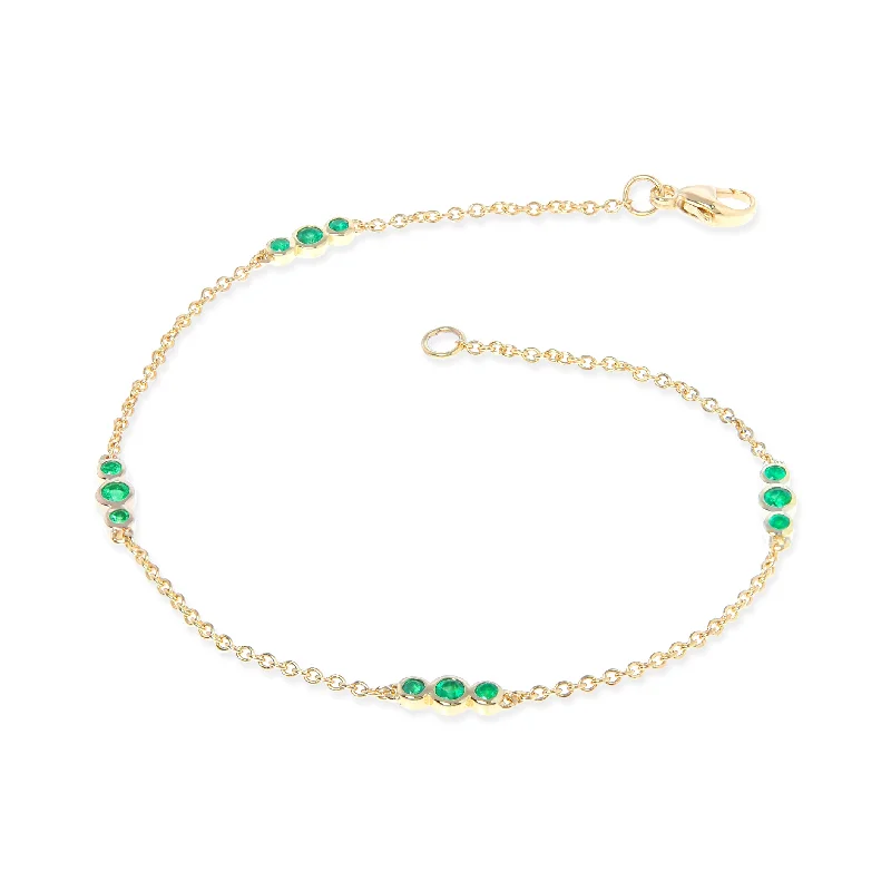 women's bracelets with emeralds -Triplets Bracelet in Emeralds