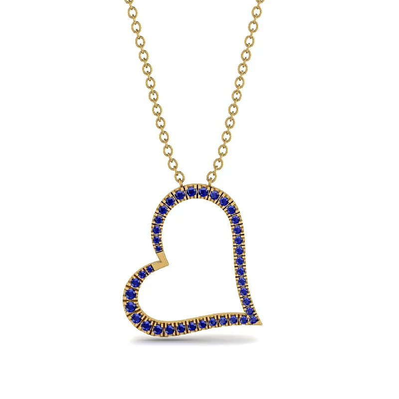 women's necklaces with simple design -Sapphire Heart Necklace - Claudia No. 13