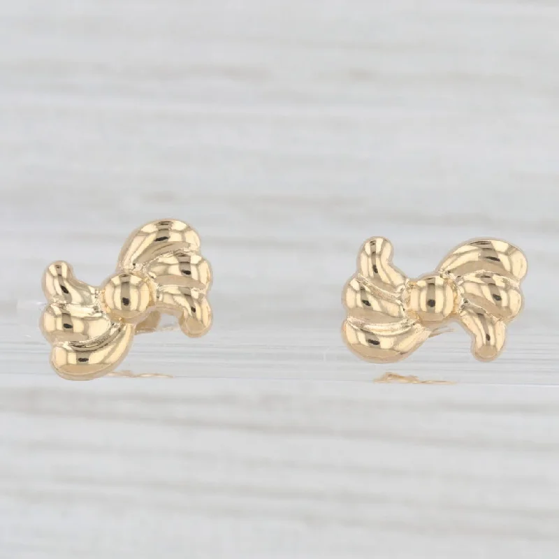 women's earrings with floral motifs -Box Stud Earrings 18k Yellow Gold Pierced Studs