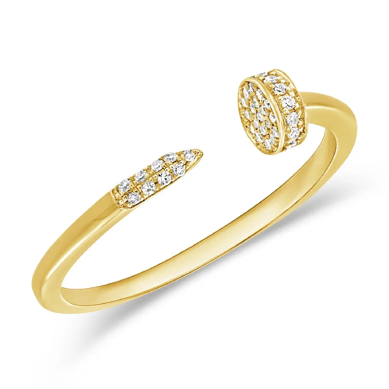 women's engagement rings with cushion cut -Circle Wrap Ring in 14K Gold with Diamonds