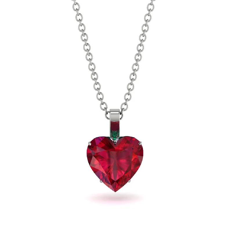 women's necklaces with gold accents -Heart Ruby Necklace - Noelle No. 27