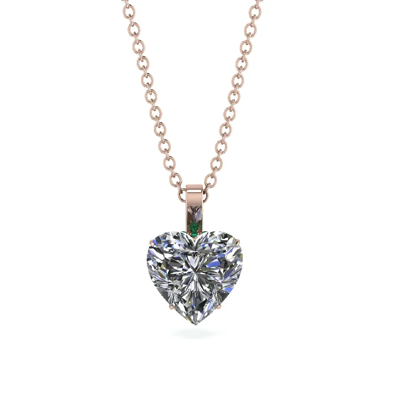 women's necklaces with sparkling halo -Heart Diamond Necklace - Noelle No. 17