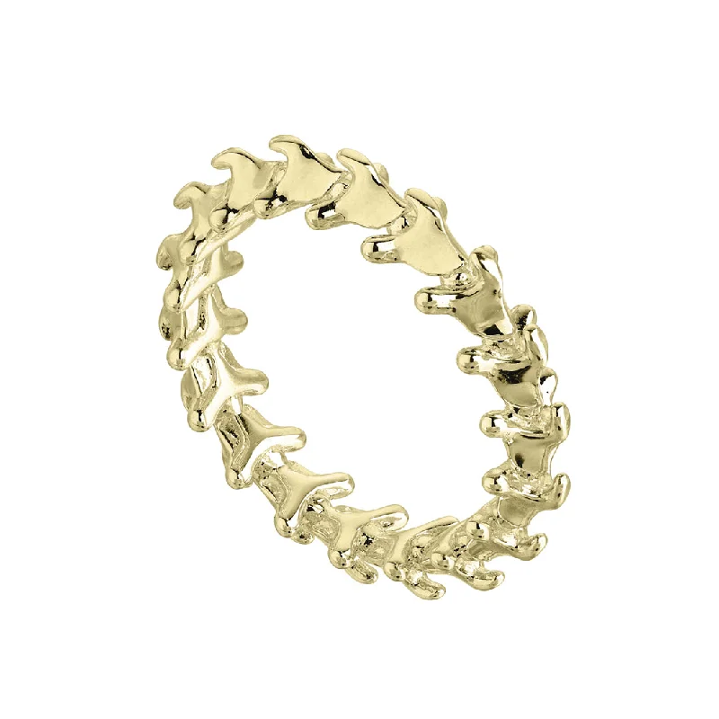 women's rings with round-cut stones -Serpent's Trace Band Ring - Yellow Gold Vermeil