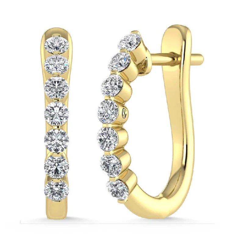 women's earrings with simple elegance -14K Yellow Gold Lab Grown Diamond 1 Ct.Tw. Hoop Earrings