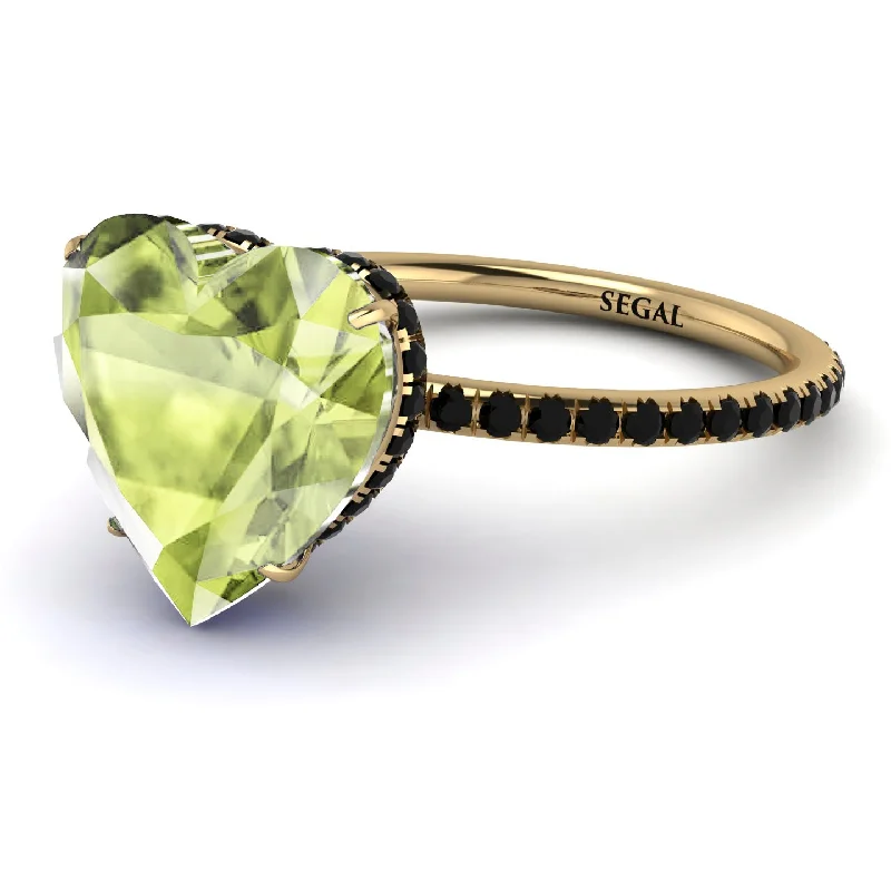 women's engagement rings with rose gold -Heart Shape Peridot Ring - Noelle No. 707