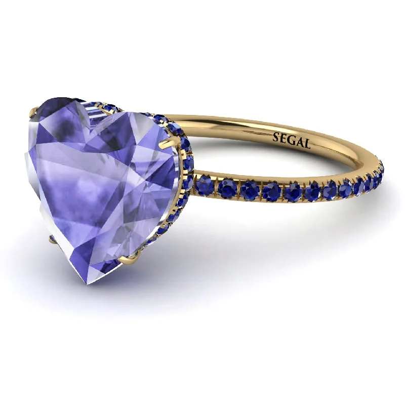 women's engagement rings with large sapphire -Heart Shape Tanzanite Ring - Noelle No. 213