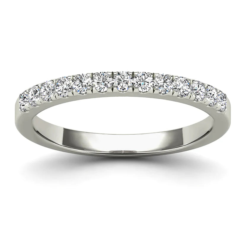 women's engagement rings gold -Diamond Half Eternity Ring (14K)