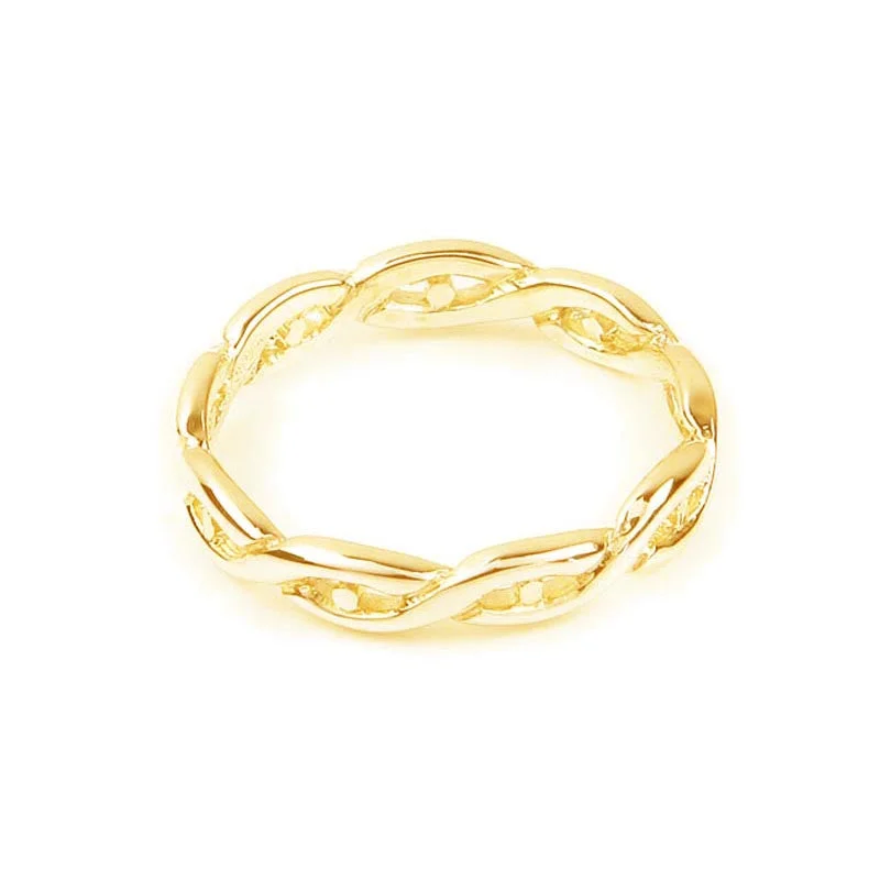 women's rings with unique design -Celtic Eternal Knot work Twist Ring