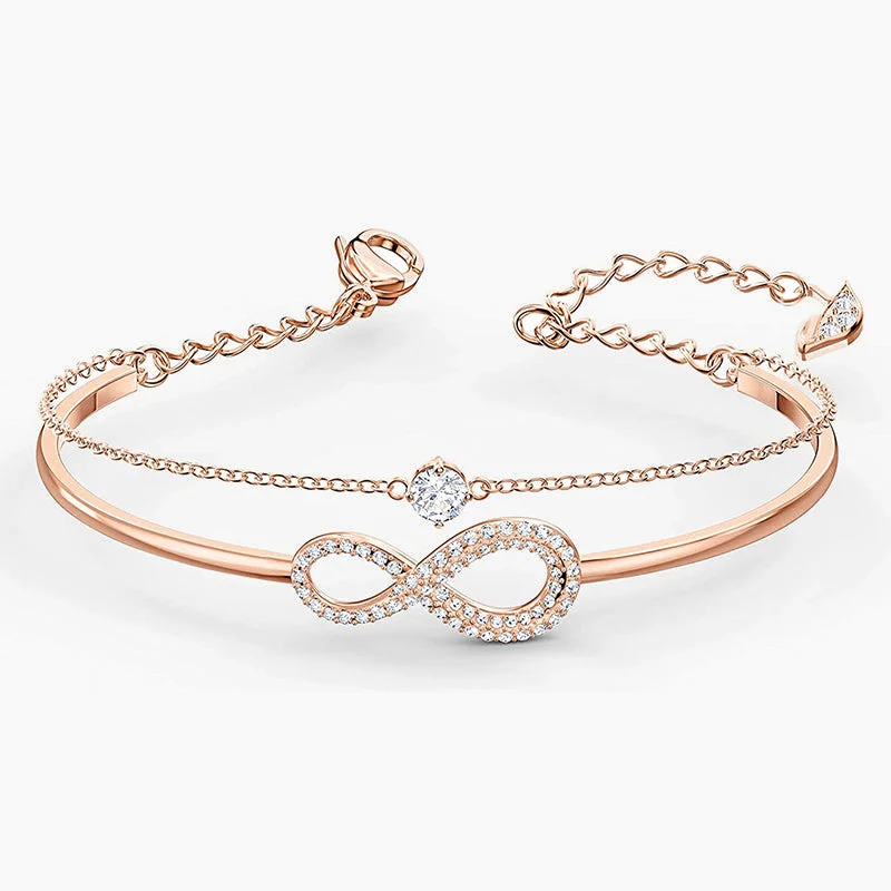 women's bracelets with modern bangle -Ladies Infinite Crystal Bracelet