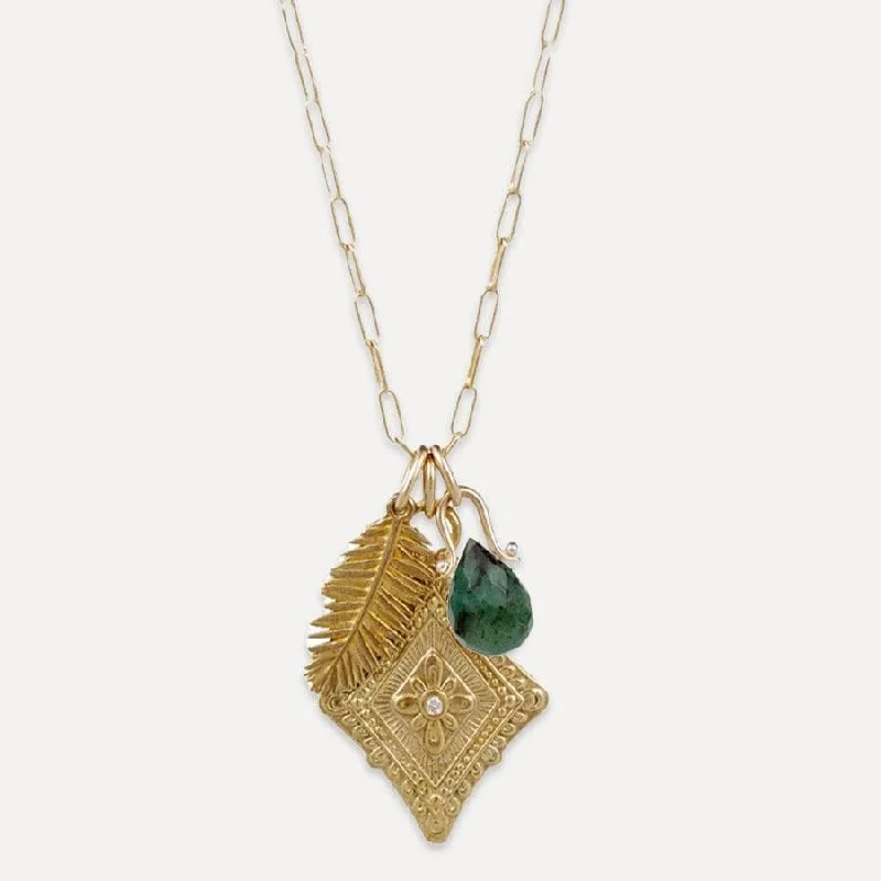 women's necklaces with pendant and chain -Emerald Portal Charm Necklace