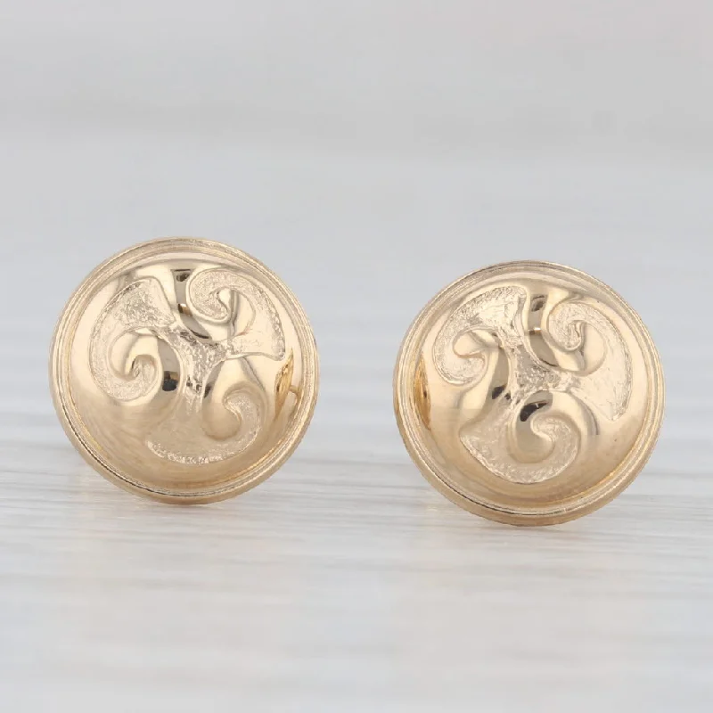 women's earrings with glittering diamonds -Charles Garnier Swirl Stud Earrings 18k Yellow Gold French