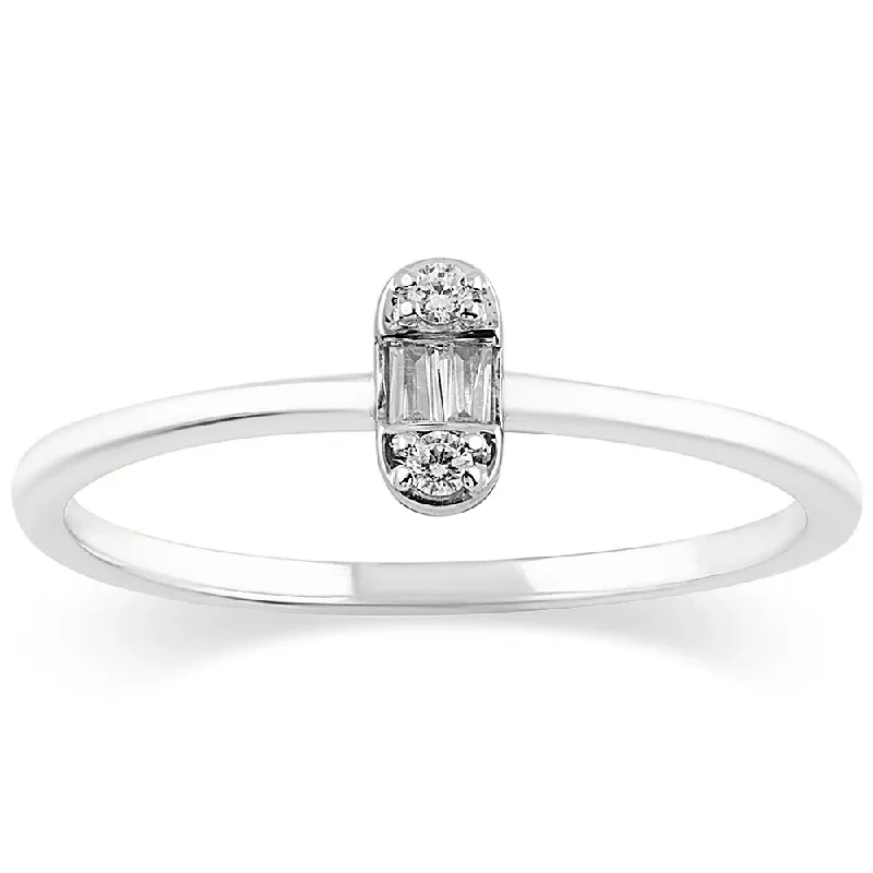 women's engagement rings with emerald-cut stone -Diamond Baguette Ring (14K)