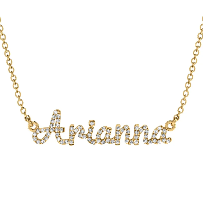 women's necklaces with sapphire -Diamond Gold Name Necklace - Karina