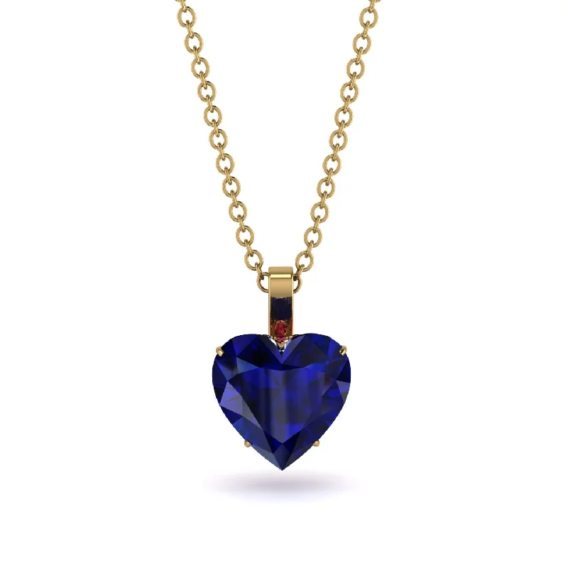 women's necklaces with minimalist style -Heart Sapphire Necklace - Noelle No. 58