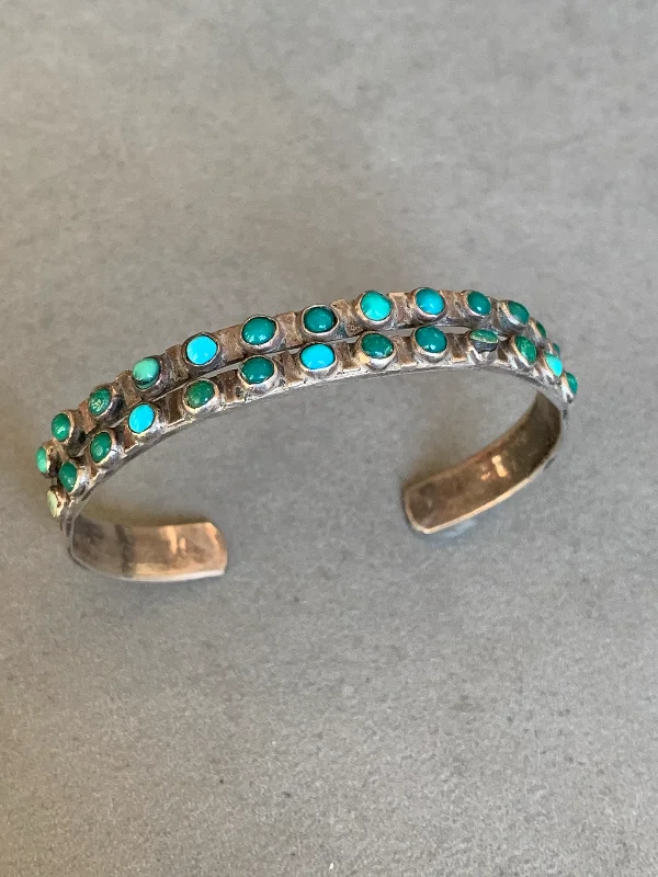 women's bracelets with adjustable band -Fred Harvey Era Sterling Turquoise Bracelet