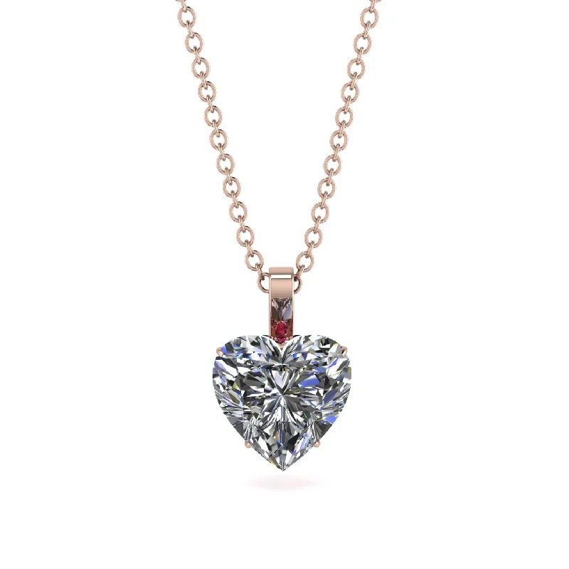 women's necklaces with layered gold chains -Heart Diamond Necklace - Noelle No. 47