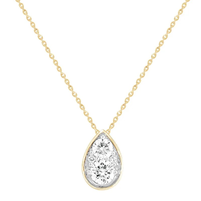 women's necklaces with celestial design -Yellow Gold Teardrop Necklace