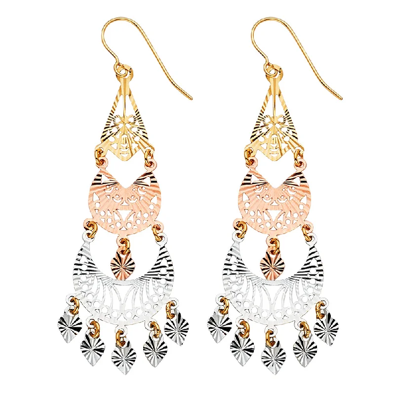 women's earrings with star-shaped design -14K Chandelier Earrings