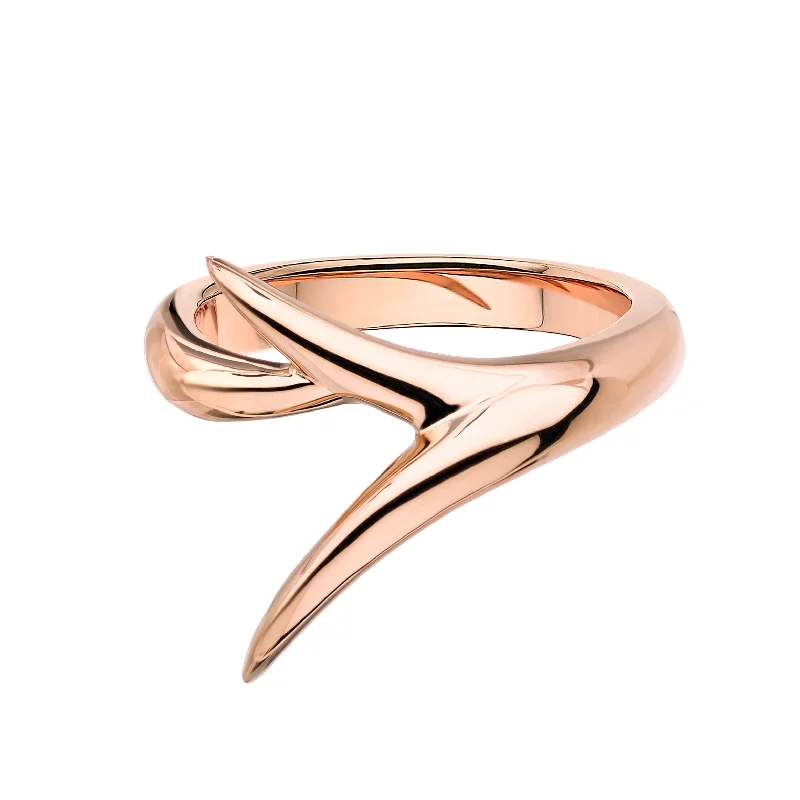 women's rings with sophisticated design -Interlocking Embrace Ring - 18ct Rose Gold