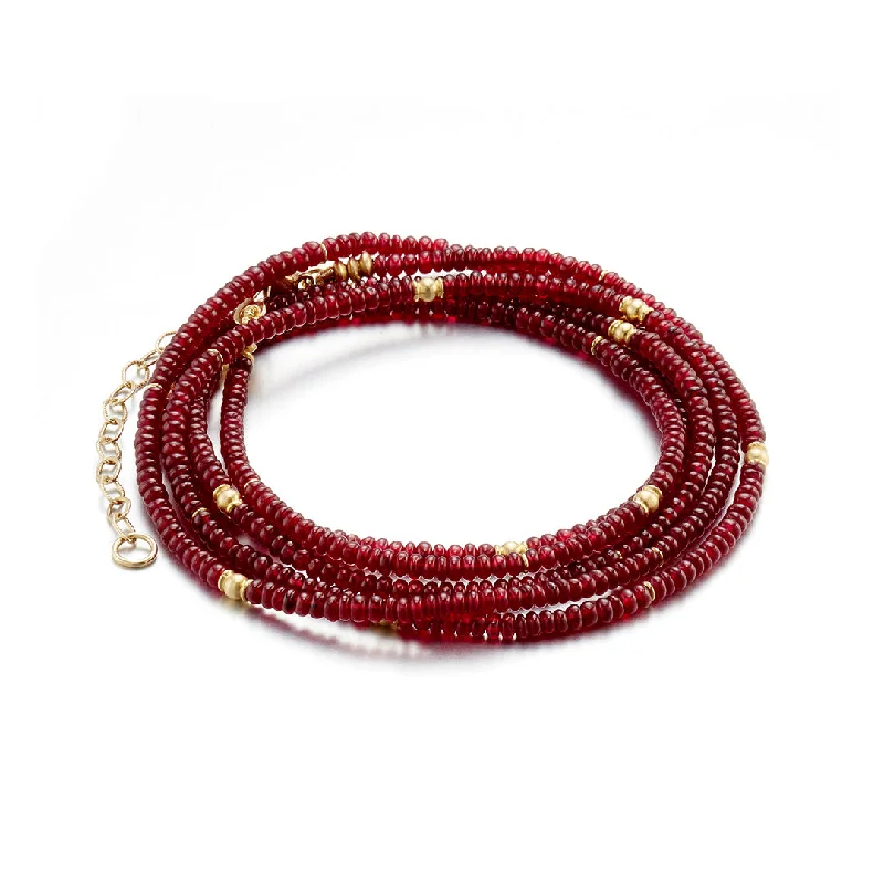 women's bracelets with fine gold finish -Ruby Wrap Bracelet