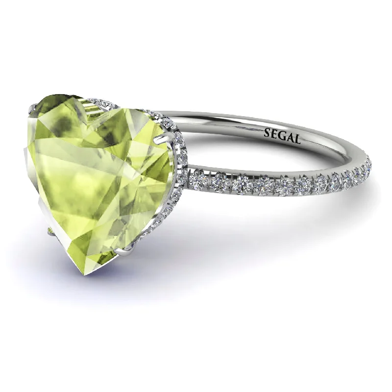 women's engagement rings with modern style -Heart Shape Peridot Ring - Noelle No. 703