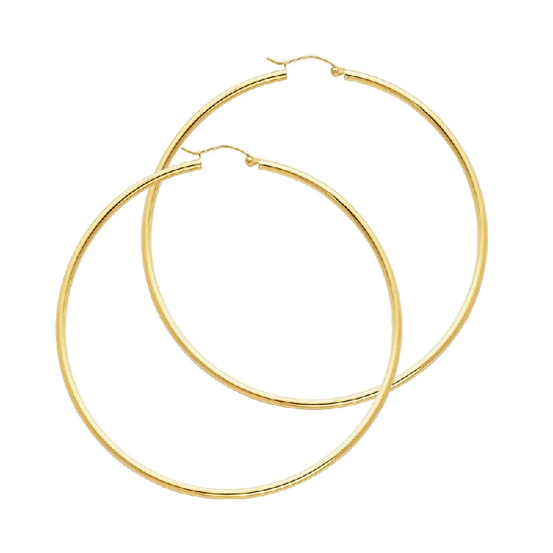 women's earrings with contemporary design -14K Gold Hoop Earrings