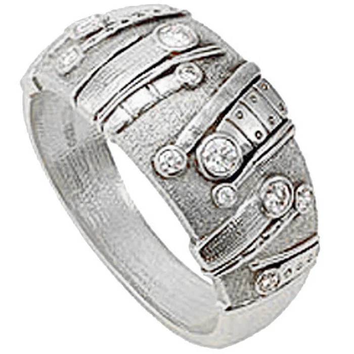 women's rings with eternity band -Alex Sepkus Sea Grass Dome Ring - R-150PD