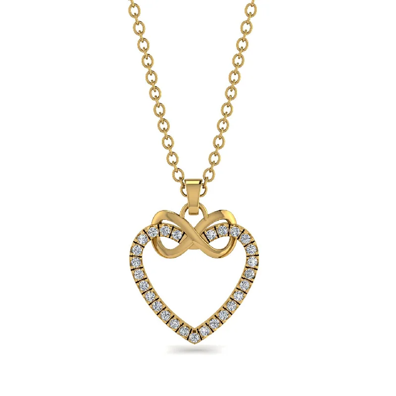 women's necklaces with vintage style -Infinity Heart Diamond Necklace - Mollie No. 1