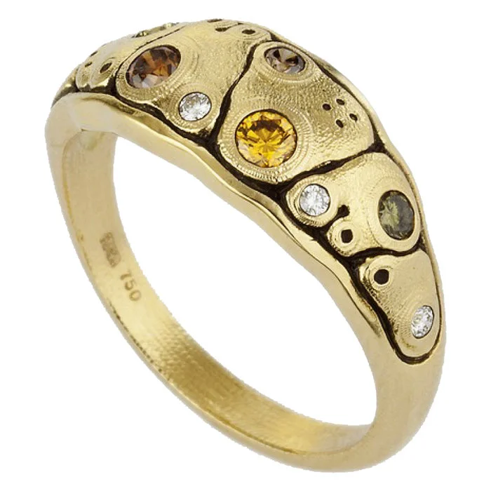 women's rings with twisted gold band -Alex Sepkus Anna Dome Ring - R-203DC