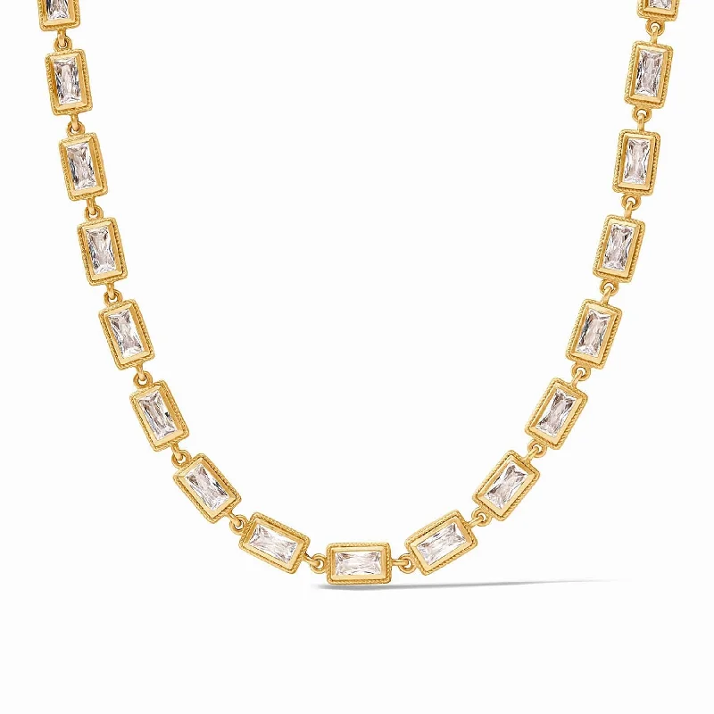 women's necklaces with pave diamonds -Baguette Tennis Necklace