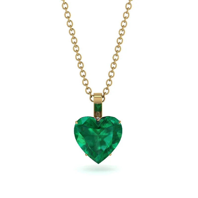 women's necklaces with minimalist style -Heart Emerald Necklace - Noelle No. 4