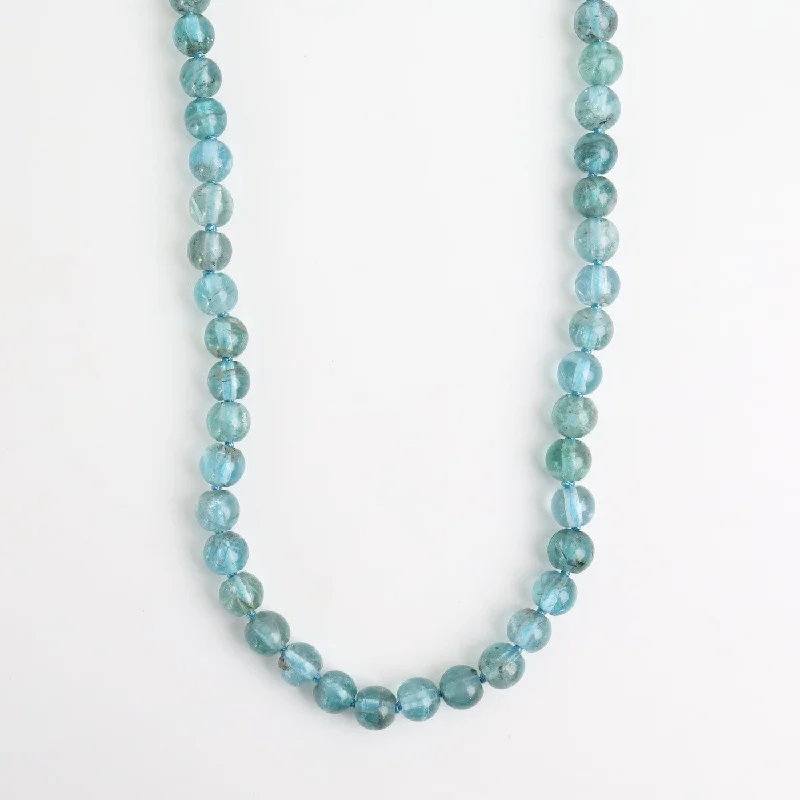 women's necklaces with vintage charm -Hand Knotted Blue Apatite Necklace