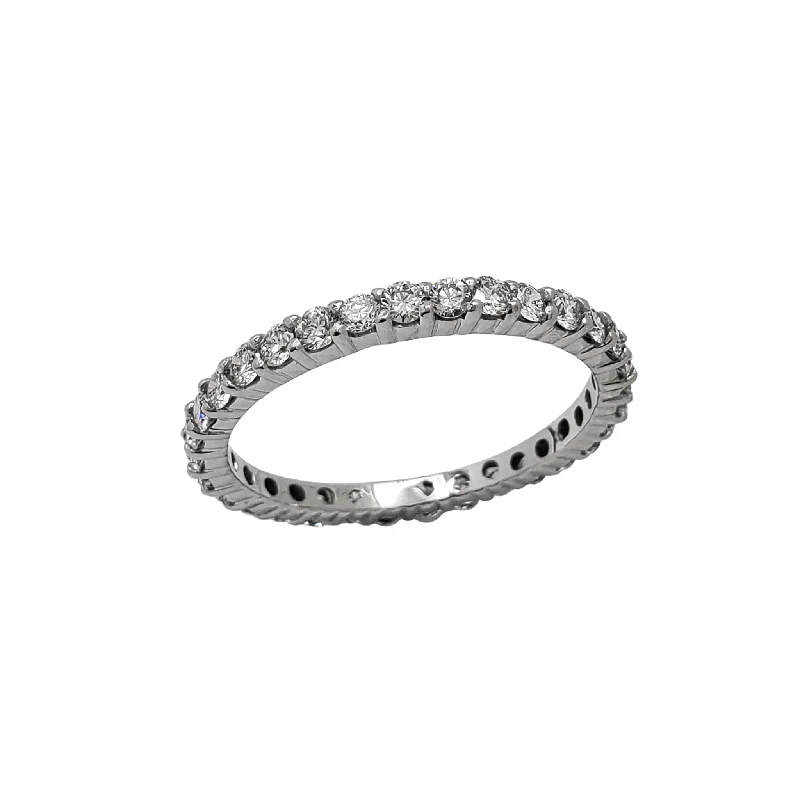 women's engagement rings with halo design -Round VS Diamond Eternity Ring (14K)