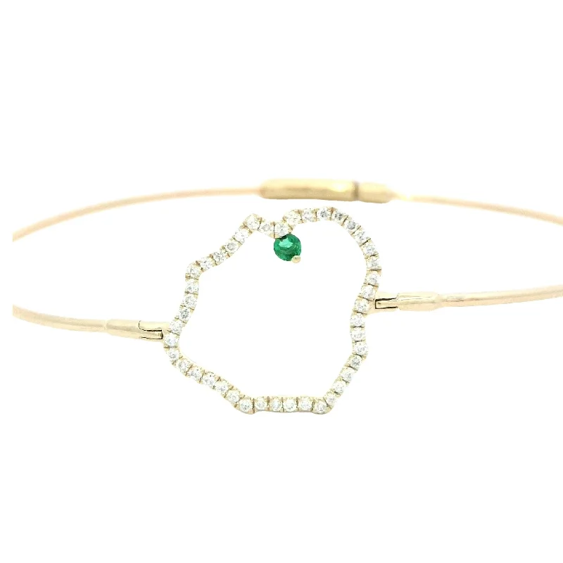 women's bracelets with smooth metal -Kauai Outline Bracelet in Yellow Gold